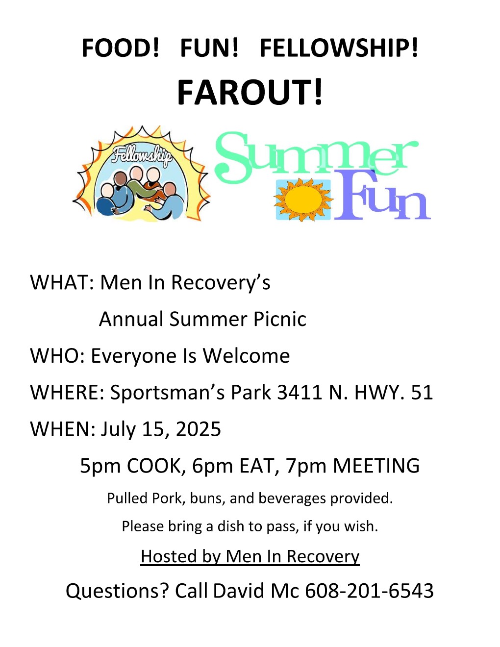 Men In Recovery Picnic July 2025